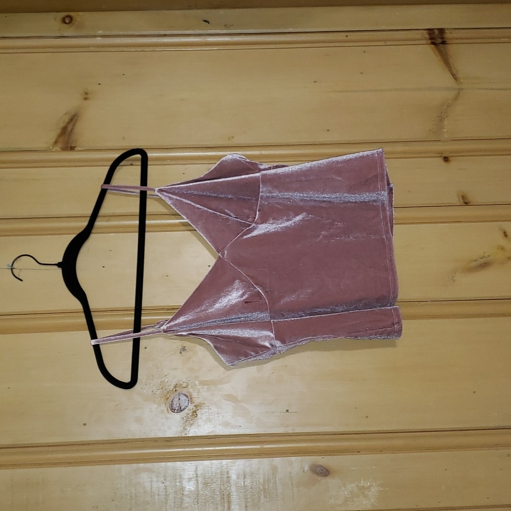 Pink velvet cropped cami xxl